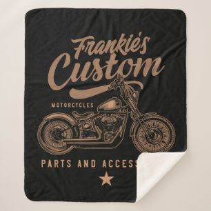 Personalisierte Bobber Motorradgarage Sherpadecke