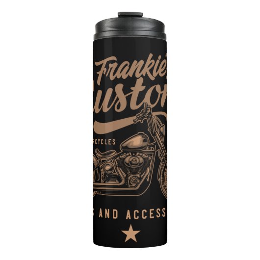 Personalisierte Bobber Motorradgarage Thermosbecher (Vorderseite)
