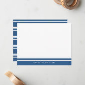 Personalisierte Bodenbeläge für Navy Blue Strip Mitteilungskarte (Vorderseite/Rückseite Beispiel)