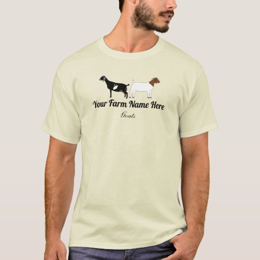 Personalisierte Boer und nubische Ziege T-Shirt (Vorderseite)