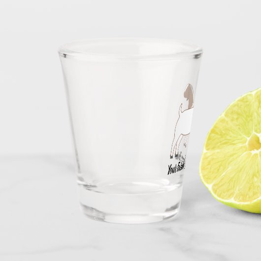 Personalisierte Boerziege Schnapsglas (Links)