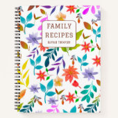 Personalisierte Boho Blume Rezepte Schreiben Sie I Notizblock (Vorderseite)