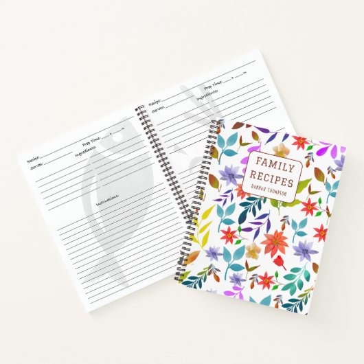 Personalisierte Boho Blume Rezepte Schreiben Sie I Notizblock (Innenseite)