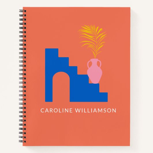 Personalisierte boho-bright botanische Formen Notizblock (Vorderseite)