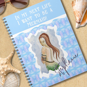 Personalisierte Boho-Fantasy-Meeresjungfrau-Wasser Notizblock
