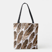 Personalisierte Boho Feather Monogramm Schulterkra Tasche (Rückseite)