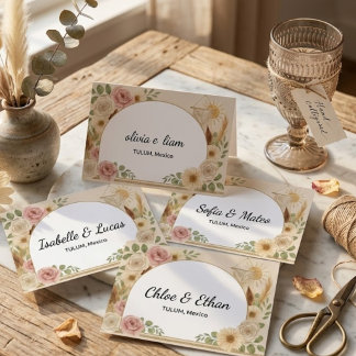 Personalisierte Boho-Hochzeits-Platzkarten  Platzkarte