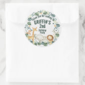 Personalisierte Boho Jungle Safari Tierkleber Runder Aufkleber (Tasche)