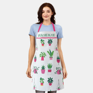 Personalisierte Boho-Pflanze-Muster für Frauen Schürze