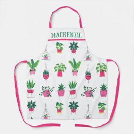 Personalisierte Boho-Pflanze-Muster für Frauen Schürze