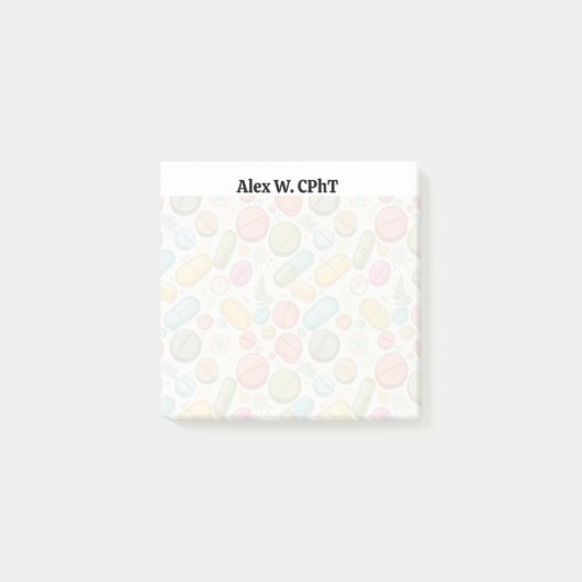 Personalisierte Boho Pharmacy 3x3 Sticky Notes Post-it Klebezettel (Vorderseite)