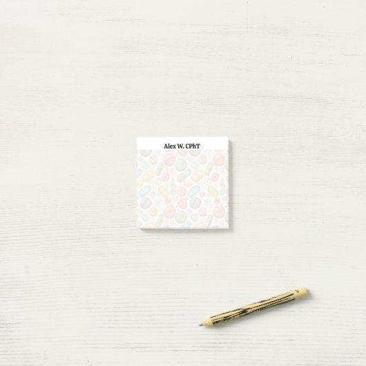 Personalisierte Boho Pharmacy 3x3 Sticky Notes Post-it Klebezettel (Auf Schreibtisch)