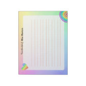 Personalisierte Boho Rainbow-Editor Notizblock (Rotiert)