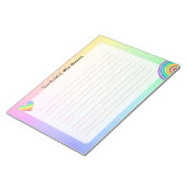 Personalisierte Boho Rainbow-Editor Notizblock (angewinkelt)
