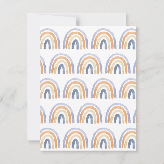 Personalisierte Boho-Regenbogenflachkarte Mitteilungskarte (Rückseite)