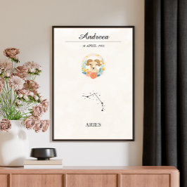 Personalisierte Boho-Widder-Sternbild-Konstellatio Poster