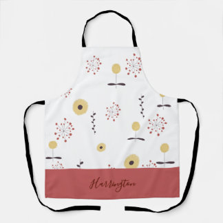 Personalisierte Boho-Wildblume Schürze