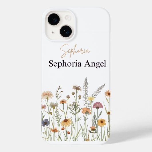 Personalisierte Boho-Wildblumen-Handyhülle Customn Case-Mate iPhone Hülle (Rückseite)