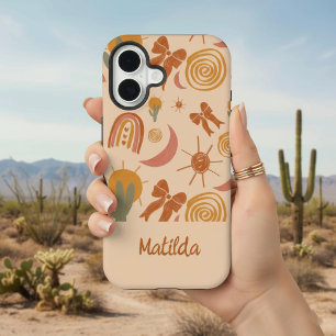 Personalisierte Boho-Wüsten-Sonnen-Muster-Handyhül iPhone 16 Hülle
