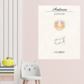 Personalisierte Boho Zwillinge Sternzeichen Konste Poster