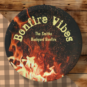 Personalisierte Bonfire Vibes  Pappteller