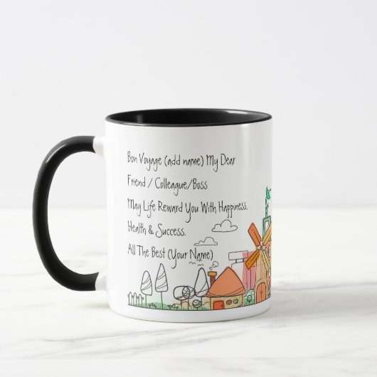 Personalisierte Bonvoyage Tasse Wohnort (Links)