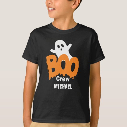 Personalisierte Boo-Crew Kids Halloween T-Shirt (Vorderseite)