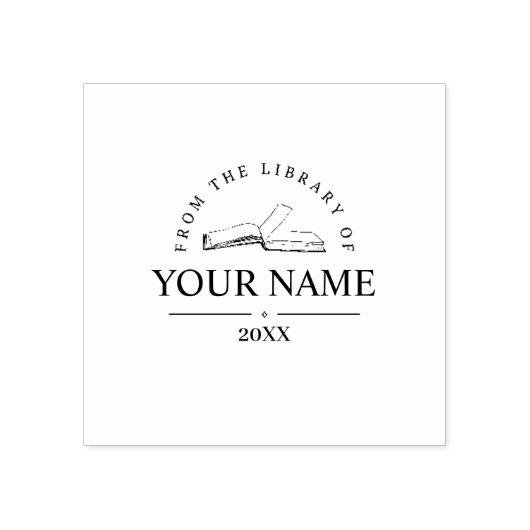 Personalisierte Book-Briefmarke mit schwarzem Text Gummistempel (Prägung)