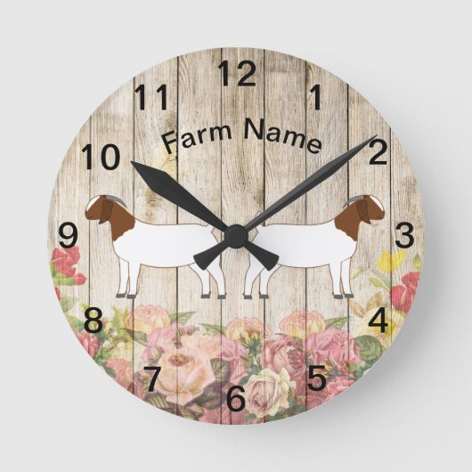 Personalisierte Boote-Ziegenhaltung Runde Wanduhr (Vorderseite)