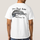 Personalisierte Boots-Name Mahi Fishbones T-Shirt (Rückseite)