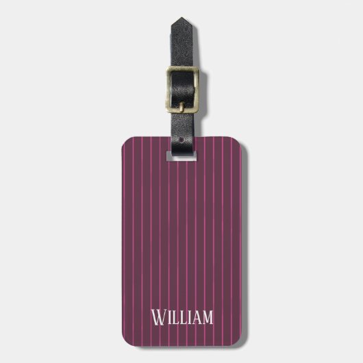 Personalisierte Bordeaux Gepäckanhänger (Vorderseite vertikal)