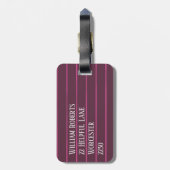 Personalisierte Bordeaux Gepäckanhänger (Rückseite vertikal)
