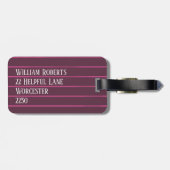 Personalisierte Bordeaux Gepäckanhänger (Rückseite horizontal)