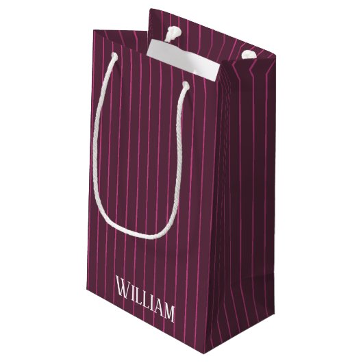 Personalisierte Bordeaux Kleine Geschenktüte (Rückseite Schrägansicht)