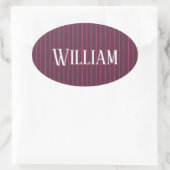 Personalisierte Bordeaux Ovaler Aufkleber (Tasche)