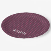Personalisierte Bordeaux Pappteller (Schrägansicht)