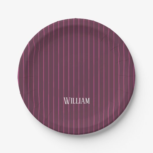 Personalisierte Bordeaux Pappteller (Vorderseite)