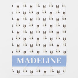 Personalisierte Border Collie Blue & White Babydecke
