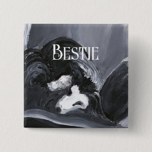 Personalisierte Border Collie Button (Vorderseite)