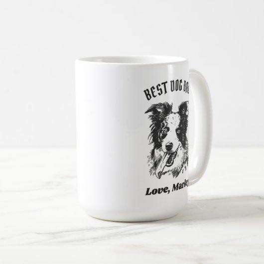 Personalisierte Border Collie Dog Vater Individuel Kaffeetasse (VorderseiteRechts)