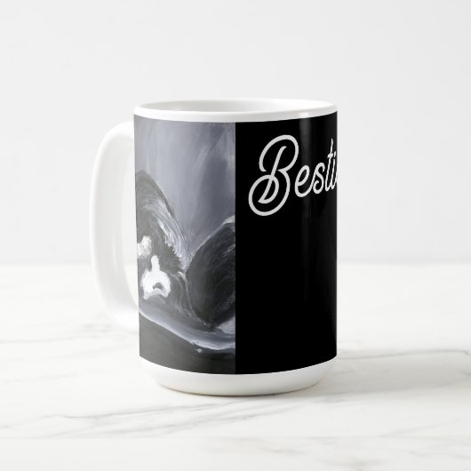 Personalisierte Border Collie Kaffeetasse (Vorderseite Links)