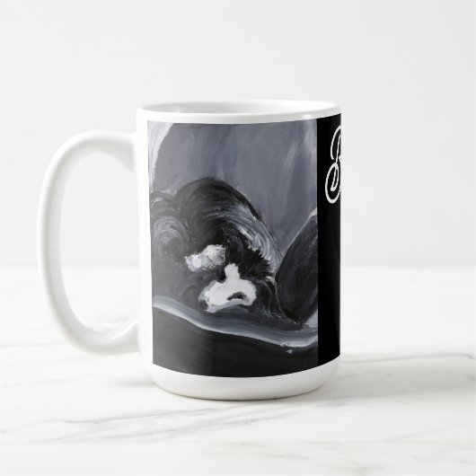 Personalisierte Border Collie Kaffeetasse (Links)