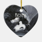 Personalisierte Border Collie Keramik Ornament (Vorne)