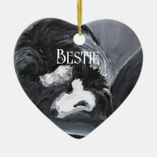 Personalisierte Border Collie Keramik Ornament (Vorne)