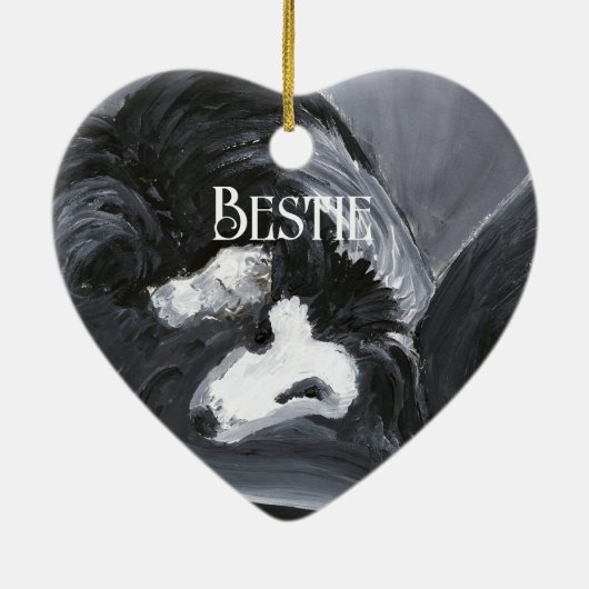 Personalisierte Border Collie Keramik Ornament (Hinten)