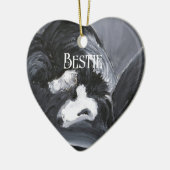 Personalisierte Border Collie Keramik Ornament (Links)