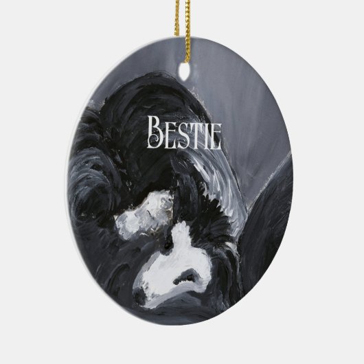 Personalisierte Border Collie Keramik Ornament (Rechts)