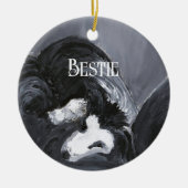Personalisierte Border Collie Keramik Ornament (Vorne)
