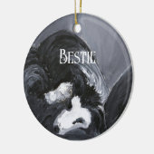 Personalisierte Border Collie Keramik Ornament (Links)