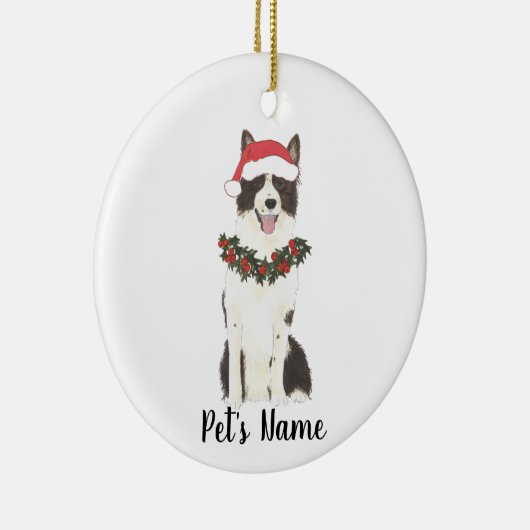 Personalisierte Border Collie Keramik Ornament (Rechts)
